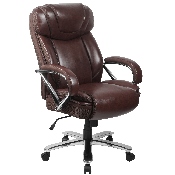 HERCULES Series Big & Tall 500 lb. Rated Brown LeatherSoft Executive Swivel Ergonomic Office Chair with Extra Wide Seat, GO-2092M-1-BN-GG