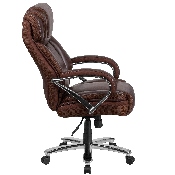 HERCULES Series Big & Tall 500 lb. Rated Brown LeatherSoft Executive Swivel Ergonomic Office Chair with Extra Wide Seat, GO-2092M-1-BN-GG