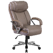 HERCULES Series Big & Tall 500 lb. Rated Taupe LeatherSoft Executive Swivel Ergonomic Office Chair with Extra Wide Seat, GO-2092M-1-TP-GG