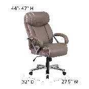 HERCULES Series Big & Tall 500 lb. Rated Taupe LeatherSoft Executive Swivel Ergonomic Office Chair with Extra Wide Seat, GO-2092M-1-TP-GG