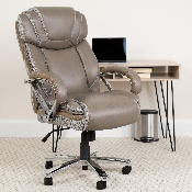 HERCULES Series Big & Tall 500 lb. Rated Taupe LeatherSoft Executive Swivel Ergonomic Office Chair with Extra Wide Seat, GO-2092M-1-TP-GG
