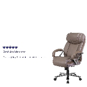 HERCULES Series Big & Tall 500 lb. Rated Taupe LeatherSoft Executive Swivel Ergonomic Office Chair with Extra Wide Seat, GO-2092M-1-TP-GG