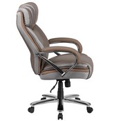 HERCULES Series Big & Tall 500 lb. Rated Taupe LeatherSoft Executive Swivel Ergonomic Office Chair with Extra Wide Seat, GO-2092M-1-TP-GG