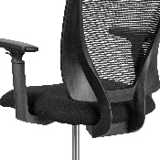Ergonomic Mid-Back Mesh Drafting Chair with Black Fabric Seat, Adjustable Foot Ring and Adjustable Arms, GO-2100-A-GG