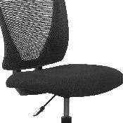 Ergonomic Mid-Back Mesh Drafting Chair with Black Fabric Seat and Adjustable Foot Ring, GO-2100-GG