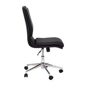 Madigan Mid-Back Armless Swivel Task Office Chair with LeatherSoft and Adjustable Chrome Base, Black, GO-21111-BK-GG