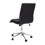 Madigan Mid-Back Armless Swivel Task Office Chair with LeatherSoft and Adjustable Chrome Base, Black, GO-21111-BK-GG