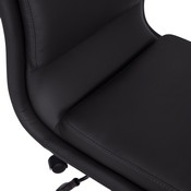 Madigan Mid-Back Armless Swivel Task Office Chair with LeatherSoft and Adjustable Chrome Base, Black, GO-21111-BK-GG