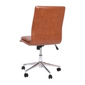 Madigan Mid-Back Armless Swivel Task Office Chair with LeatherSoft and Adjustable Chrome Base, Cognac, GO-21111-BR-GG