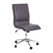 Madigan Mid-Back Armless Swivel Task Office Chair with LeatherSoft and Adjustable Chrome Base, Gray, GO-21111-GY-GG