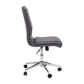 Madigan Mid-Back Armless Swivel Task Office Chair with LeatherSoft and Adjustable Chrome Base, Gray, GO-21111-GY-GG