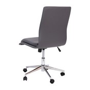 Madigan Mid-Back Armless Swivel Task Office Chair with LeatherSoft and Adjustable Chrome Base, Gray, GO-21111-GY-GG