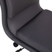 Madigan Mid-Back Armless Swivel Task Office Chair with LeatherSoft and Adjustable Chrome Base, Gray, GO-21111-GY-GG