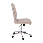 Madigan Mid-Back Armless Swivel Task Office Chair with LeatherSoft and Adjustable Chrome Base, Taupe, GO-21111-TAUPE-GG