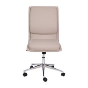 Madigan Mid-Back Armless Swivel Task Office Chair with LeatherSoft and Adjustable Chrome Base, Taupe, GO-21111-TAUPE-GG