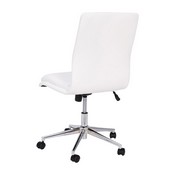 Madigan Mid-Back Armless Swivel Task Office Chair with LeatherSoft and Adjustable Chrome Base, White, GO-21111-WH-GG