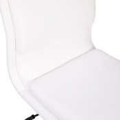 Madigan Mid-Back Armless Swivel Task Office Chair with LeatherSoft and Adjustable Chrome Base, White, GO-21111-WH-GG