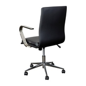 James Mid-Back Designer Executive LeatherSoft Office Chair with Brushed Chrome Base and Arms, Black, GO-21111B-BK-CHR-GG