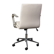 James Mid-Back Designer Executive LeatherSoft Office Chair with Brushed Chrome Base and Arms, Taupe, GO-21111B-TAUPE-CHR-GG