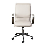 James Mid-Back Designer Executive LeatherSoft Office Chair with Brushed Chrome Base and Arms, Taupe, GO-21111B-TAUPE-CHR-GG