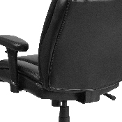 HERCULES Series Big & Tall 400 lb. Rated Black LeatherSoft Ergonomic Task Office Chair with Chrome Base and Adjustable Arms, GO-2132-LEA-GG