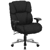 HERCULES Series 24/7 Intensive Use Big & Tall 400 lb. Rated Black Fabric Executive Ergonomic Office Chair with Lumbar Knob, GO-2149-GG
