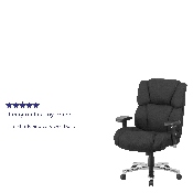 HERCULES Series 24/7 Intensive Use Big & Tall 400 lb. Rated Black Fabric Executive Ergonomic Office Chair with Lumbar Knob, GO-2149-GG