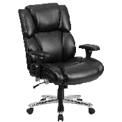 HERCULES Series 24/7 Intensive Use Big & Tall 400 lb. Rated Black LeatherSoft Executive Lumbar Ergonomic Office Chair, GO-2149-LEA-GG
