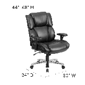 HERCULES Series 24/7 Intensive Use Big & Tall 400 lb. Rated Black LeatherSoft Executive Lumbar Ergonomic Office Chair, GO-2149-LEA-GG