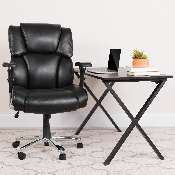 HERCULES Series 24/7 Intensive Use Big & Tall 400 lb. Rated Black LeatherSoft Executive Lumbar Ergonomic Office Chair, GO-2149-LEA-GG