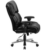 HERCULES Series 24/7 Intensive Use Big & Tall 400 lb. Rated Black LeatherSoft Executive Lumbar Ergonomic Office Chair, GO-2149-LEA-GG