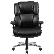 HERCULES Series 24/7 Intensive Use Big & Tall 400 lb. Rated Black LeatherSoft Executive Lumbar Ergonomic Office Chair, GO-2149-LEA-GG