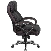 HERCULES Series Big & Tall 500 lb. Rated Black LeatherSoft Executive Swivel Ergonomic Office Chair with Chrome Base and Arms, GO-2222-GG