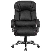 HERCULES Series Big & Tall 500 lb. Rated Black LeatherSoft Executive Swivel Ergonomic Office Chair with Chrome Base and Arms, GO-2222-GG