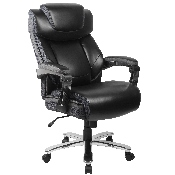 HERCULES Series Big & Tall 500 lb. Rated Black LeatherSoft Executive Swivel Ergonomic Office Chair with Adjustable Headrest, GO-2223-BK-GG