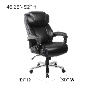 HERCULES Series Big & Tall 500 lb. Rated Black LeatherSoft Executive Swivel Ergonomic Office Chair with Adjustable Headrest, GO-2223-BK-GG