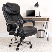 HERCULES Series Big & Tall 500 lb. Rated Black LeatherSoft Executive Swivel Ergonomic Office Chair with Adjustable Headrest, GO-2223-BK-GG