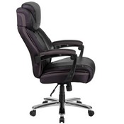 HERCULES Series Big & Tall 500 lb. Rated Black LeatherSoft Executive Swivel Ergonomic Office Chair with Adjustable Headrest, GO-2223-BK-GG