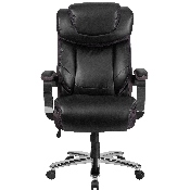 HERCULES Series Big & Tall 500 lb. Rated Black LeatherSoft Executive Swivel Ergonomic Office Chair with Adjustable Headrest, GO-2223-BK-GG