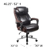 Big & Tall Office Chair - Brown LeatherSoft Executive Swivel Office Chair with Headrest and Wheels, GO-2223-BN-GG