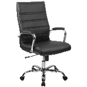High Back Office Chair - High Back LeatherSoft Executive Office Swivel Chair with Wheels, GO-2286H-BK-GG