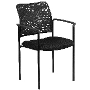 Comfort Black Mesh Stackable Steel Side Chair with Arms, GO-516-2-GG