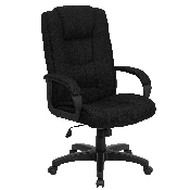 High Back Black Fabric Executive Swivel Office Chair with Arms, GO-5301B-BK-GG