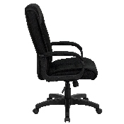 High Back Black Fabric Executive Swivel Office Chair with Arms, GO-5301B-BK-GG