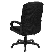 High Back Black Fabric Executive Swivel Office Chair with Arms, GO-5301B-BK-GG