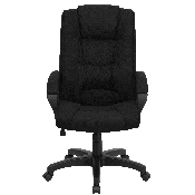 High Back Black Fabric Executive Swivel Office Chair with Arms, GO-5301B-BK-GG