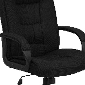 High Back Black Fabric Executive Swivel Office Chair with Arms, GO-5301B-BK-GG