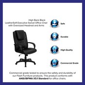High Back Black LeatherSoft Executive Swivel Office Chair with Oversized Headrest and Arms, GO-5301BSPEC-CH-BK-LEA-GG