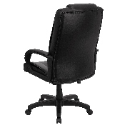 High Back Black LeatherSoft Executive Swivel Office Chair with Oversized Headrest and Arms, GO-5301BSPEC-CH-BK-LEA-GG