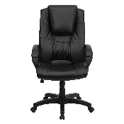 High Back Black LeatherSoft Executive Swivel Office Chair with Oversized Headrest and Arms, GO-5301BSPEC-CH-BK-LEA-GG